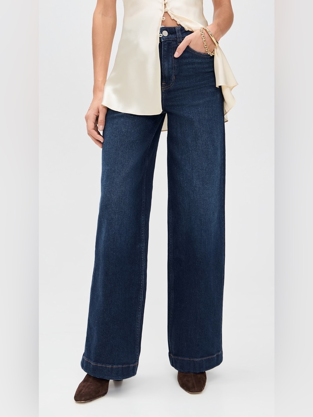 Reformation Bex Super Stretch High Rise Wide Leg Jeans Size 26